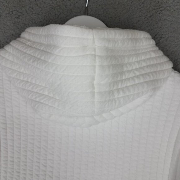 Zara Hoodie Sweater Women's Small White Ribbed Oversized Lounge Comfort Casual - Picture 8 of 11